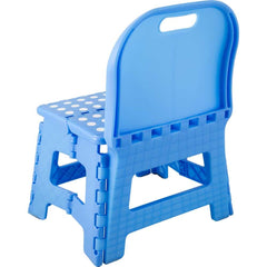 Banqueta Plástica Dobrável Azul 220mm Com Encosto Vonder