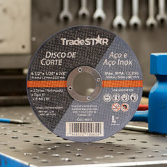 Disco de Corte 115 x 1 mm Furo 7/8" Aço e Inox Tradestar