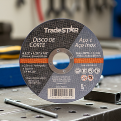 Disco de Corte 115 x 1 mm Furo 7/8" Aço e Inox Tradestar