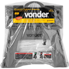 Banqueta Plástica Dobrável Cinza 220mm Vonder