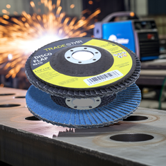 Flap Disc 115 mm G40 Fibra Reto Azul Aço e Inox Tradestar