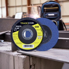 Disco Flap 115 mm G60 Fibra Reto Azul Aço e Inox Tradestar
