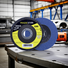 Disco Flap 115 mm G80 Fibra Reto Azul Aço e Inox Tradestar