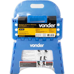 Banqueta Plástica Dobrável Azul 220mm Com Encosto Vonder