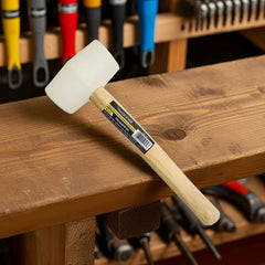 Martelo Borracha 40 mm Branco Cabo Madeira Tradestar