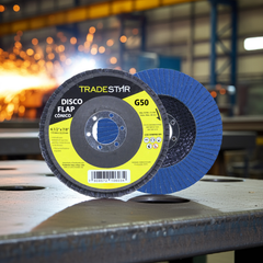 Disco Flap 115 mm G50 Fibra Conico Azul Aço e Inox Tradestar