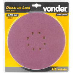 Disco Lixa para Parede 9'' G120 10 Peças Vonder para Lixadeira LPV400B LPV600 LPV925 LPV950B LPV1000