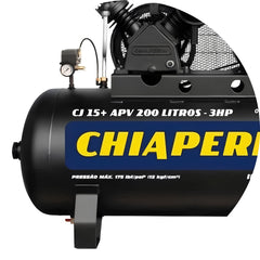 Compressor de Ar Alta Pressão Motor Monofásico 3HP 200L 000678 Chiaperini