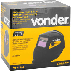 Máscara Solda Escurecimento Automático 9A13 MSN 913 Vonder