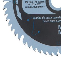 Disco Serra 60 Dentes 165 mm x 20 mm HI-ATB B-56895 Makita