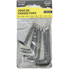 Jogo Chave Torx T9 - T40 Chaveiro 8 Peças Tradestar