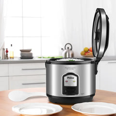 Panela de Arroz Elétrica PH5P Visor Glass Inox Philco Preta Com Tampa Transparente 220V