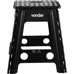 Banqueta Plástica Dobrável Preta Altura 450 mm - Vonder - Guimepa