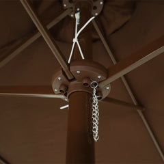 Ombrellone Retangular Oversize 4,50m x 2,65m Marrom Bel Alumínio Central Manivela FPS 60 Quiosque