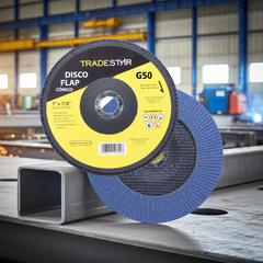 Disco Flap 180 mm G50 Fibra Cônico Azul Aço e Inox Tradestar