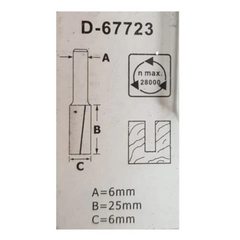 Fresa Paralela Haste 6 mm x 57 mm D-67723 Makita