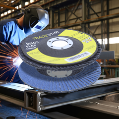 Disco Flap 115 mm G80 Fibra Conico Azul Aço e Inox Tradestar