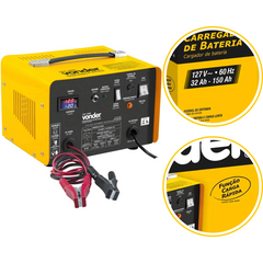 Carregador de bateria 32-150ah 12v 127v cbv1600 Vonder