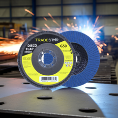 Disco Flap 115 mm G50 Fibra Conico Azul Aço e Inox Tradestar
