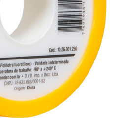 Fita veda rosca 18mmx50m ptfe teflon Vonder