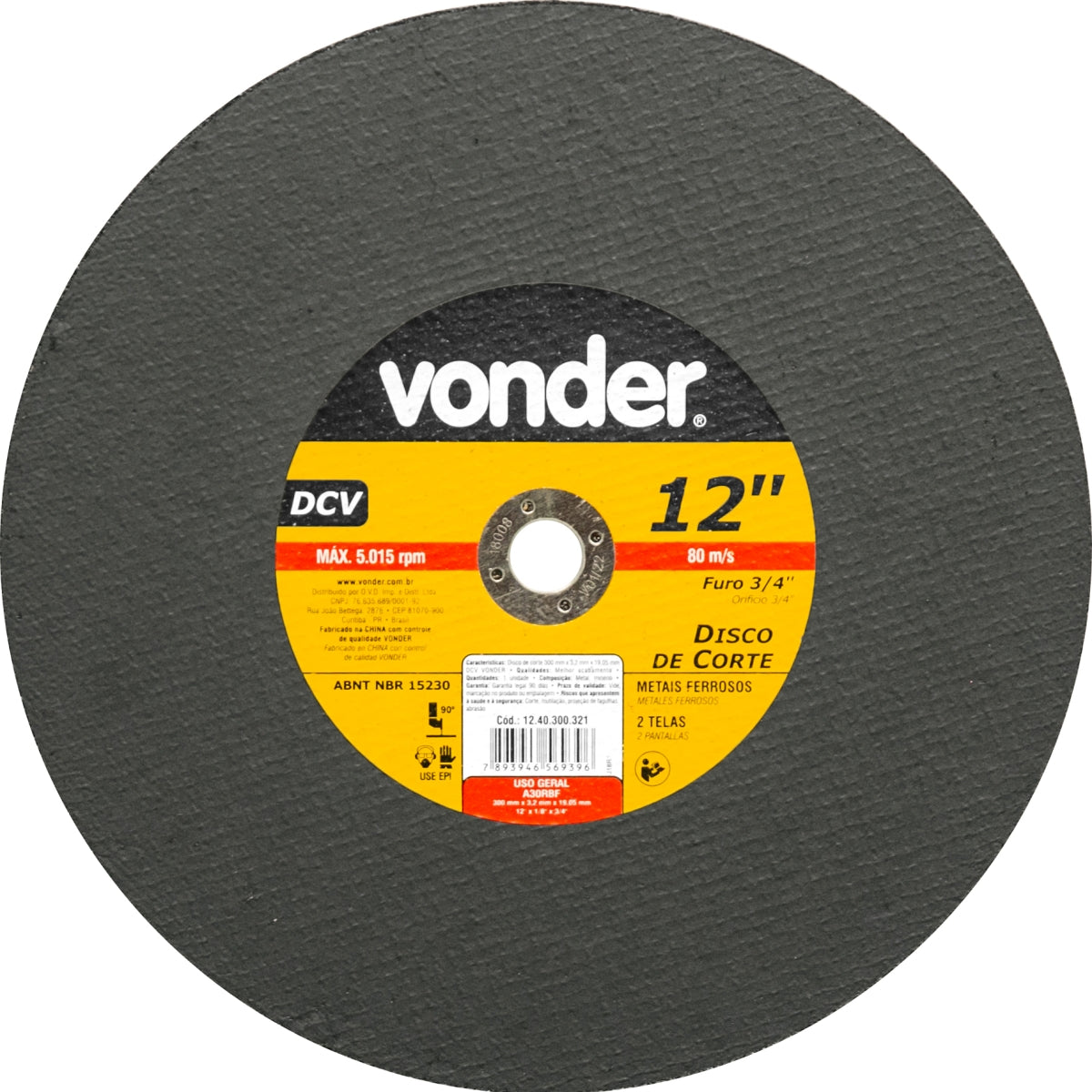 Disco de Corte 300,0X3,2X19,05 DCV Vonder