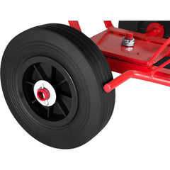 Carrinho Plataforma 250Kg 4 Rodas Maciças Compensado Aço Carbono Transporte de Carga Nove54 Vermelho