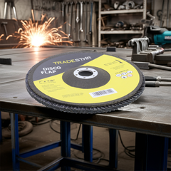Disco Flap 180 mm G100 Fibra Reto Azul Aço e Inox Tradestar