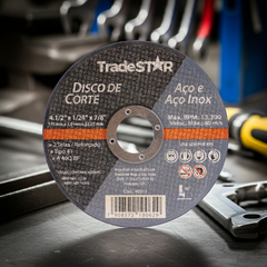Disco de Corte 115 x 1 mm Furo 7/8" Aço e Inox Tradestar