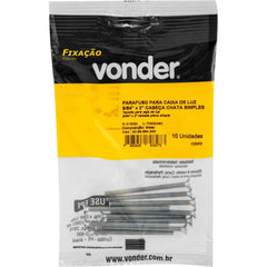 Parafuso Caixa de Luz 9/64 x 2'' com 10 Peças Vonder