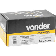 Parafuso Madeira 3,0 x 45 mm Chipboard Bicromatizado 1000 Peças Vonder