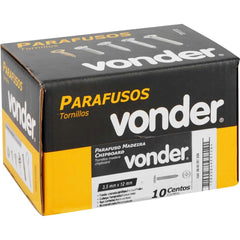 Parafuso Madeira 3,5 x 12 mm Chipboard Cabeça Flangeada Phillips 1000 Peças Vonder