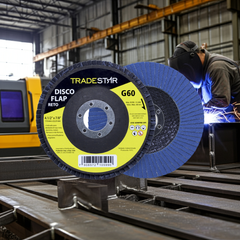 Disco Flap 115 mm G60 Fibra Reto Azul Aço e Inox Tradestar