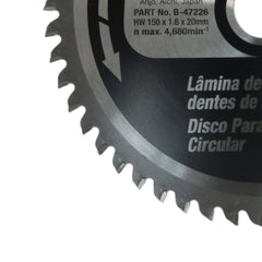 Disco Serra TCT 150 x 20 mm 52 Dentes para Alumínio Makita