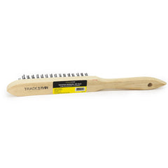 Escova Manual Aço 3 x 15 cm Cabo Madeira Tradestar