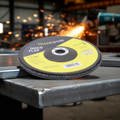 Disco Flap 180 mm G100 Fibra Cônico Azul Aço e Inox Tradestar
