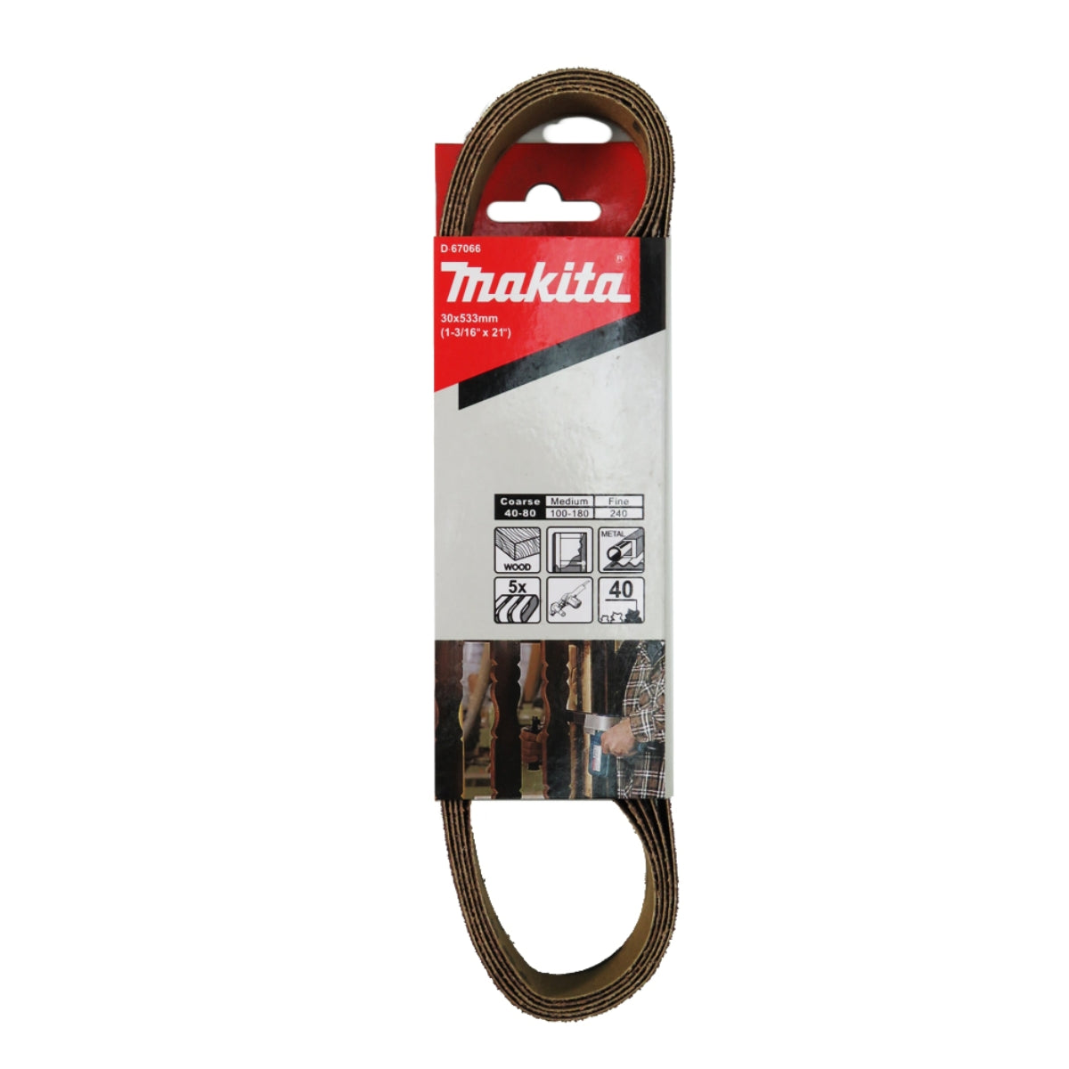 Cinta Lixa 30 x 530 mm A40 com 5 Unidades Makita