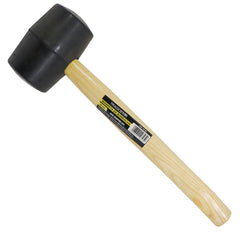 Martelo de Borracha 60 mm Preto Cabo Madeira Tradestar