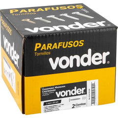 Parafuso Madeira 5,0 x 50 mm Phillips 200 Peças Vonder