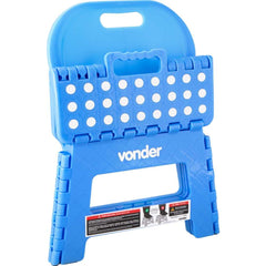 Banqueta Plástica Dobrável Azul 220mm Com Encosto Vonder