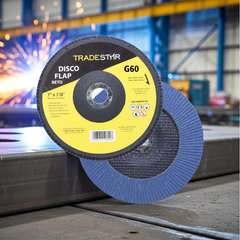 Disco Flap 180 mm G60 Fibra Reto Azul Aço e Inox Tradestar
