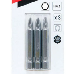 Ponta Bits de Torção (3 Peças) Hexagonal 4,0-50 mm Makita