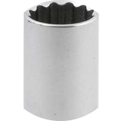 Soquete Estriado Encaixe 1/2" 24mm Longo Aço Cromo Vanádio Vonder 76mm Cromado Fosco Profissional