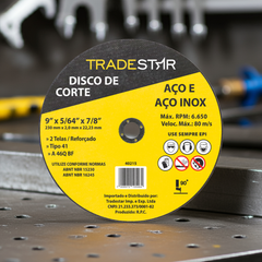 Disco de Corte 230x2,0 mm Furo 7/8" Aço e Inox Tradestar