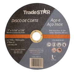 Disco de Corte 180 x 1,6 mm Furo 22,23 mm Aço e Inox Tradestar