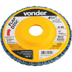 Flap Disc 4.1/2 G60 Costado Pvc Reto Aço Carbono Ino Vonder