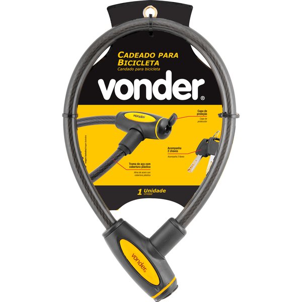 Cadeado para bicicleta 60cm plastificado Vonder