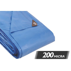 Lona Polietileno 6x4m Azul 200 Micras Reforçada Vonder Plus