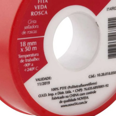 Fita veda rosca 18mmx50m ptfe teflon - Nove54