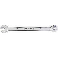 Chave combinada 06mm cromo vanádio cromada cartela Vonder