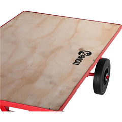 Carrinho Plataforma 250Kg 4 Rodas Maciças Compensado Aço Carbono Transporte de Carga Nove54 Vermelho